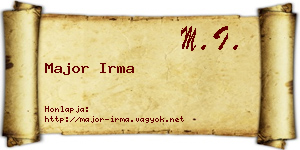 Major Irma névjegykártya