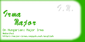 irma major business card
